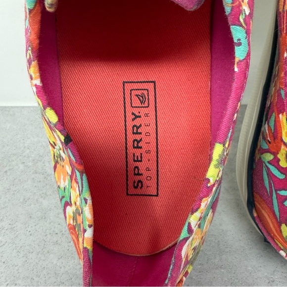 Sperry Women’s Tropical Floral & Flamingo Canvas Slip On Boat Shoes Size 7 - Picture 10 of 11